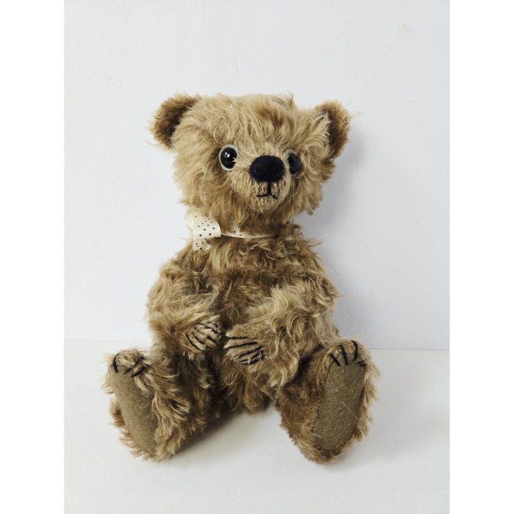 Artist Made Teddy Bear jointed 10" big eyes brown